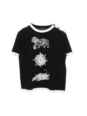 Chanel Short Sleeve T-Shirt CC Logo Button Cotton